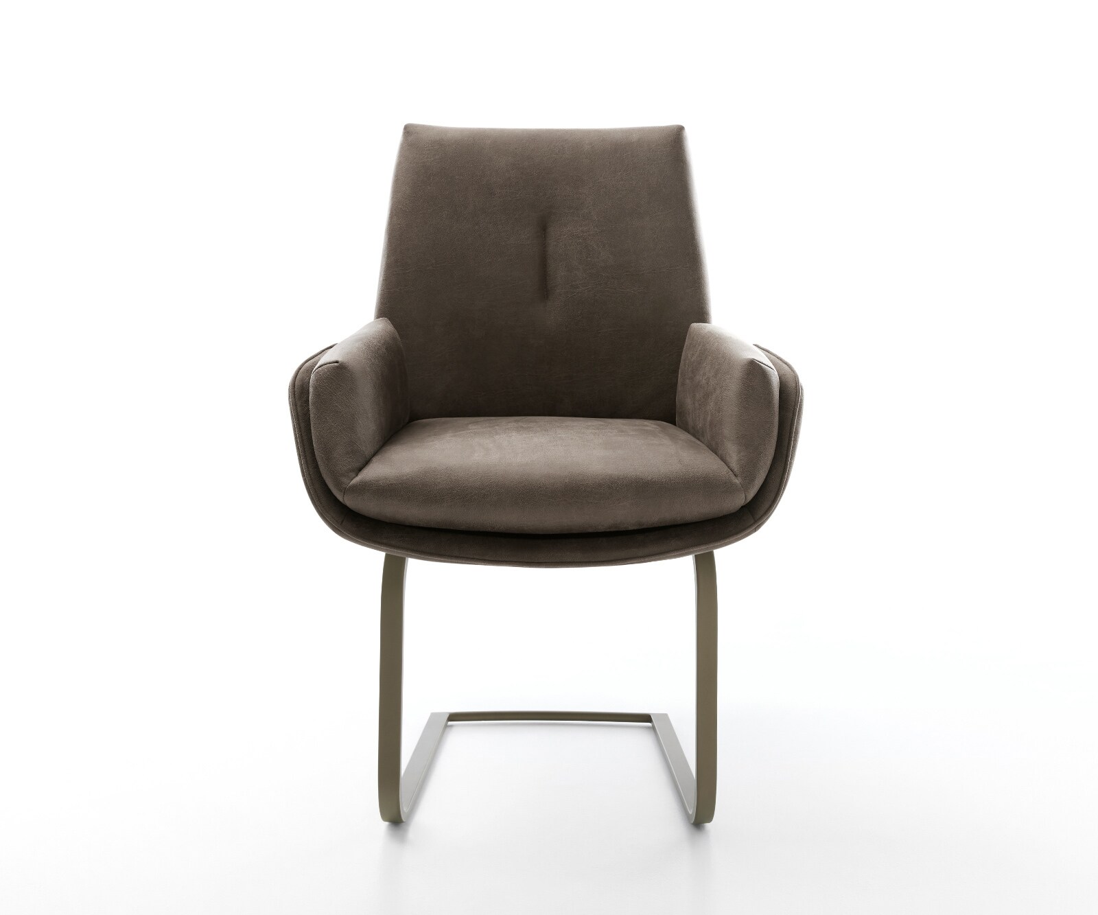 Freischwinger Clea-Flex Mikrofaser Taupe Vintage Freischwinger flach Effektfinish Titan 1