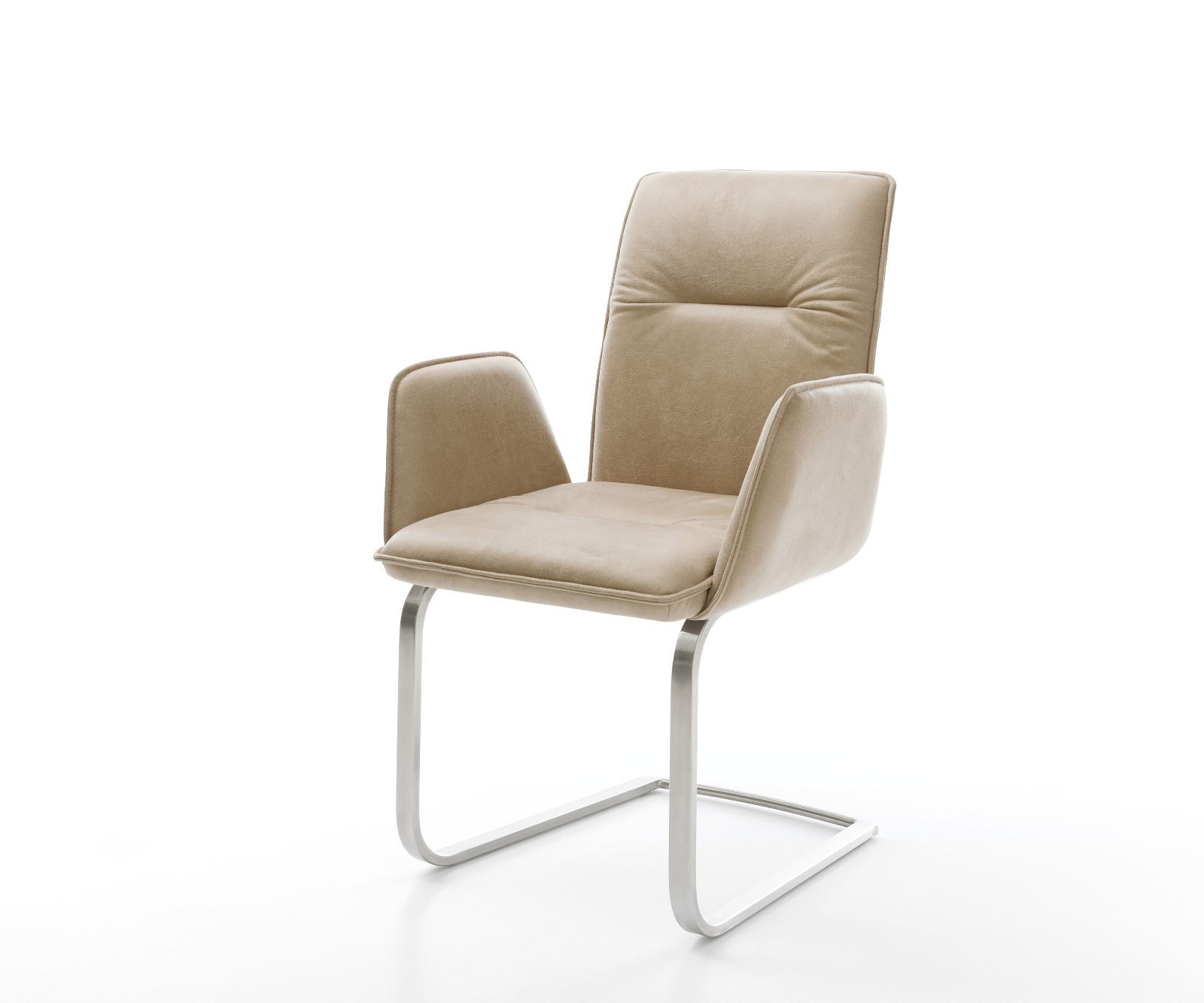 Schwingstuhl Vinja-Flex Beige Vintage Freischwinger flach Edelstahl