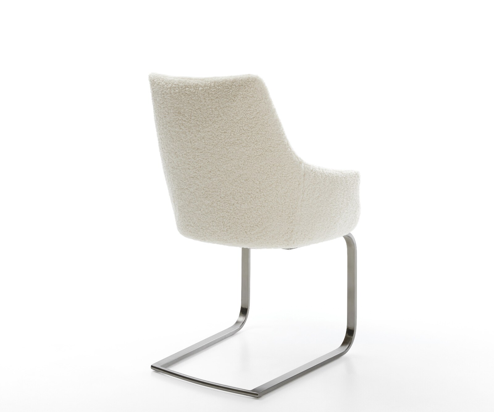 Freischwinger Alja-Flex mit Armlehnen Teddystoff Beige Freischwinger flach Graphit Taschenfederkern 4