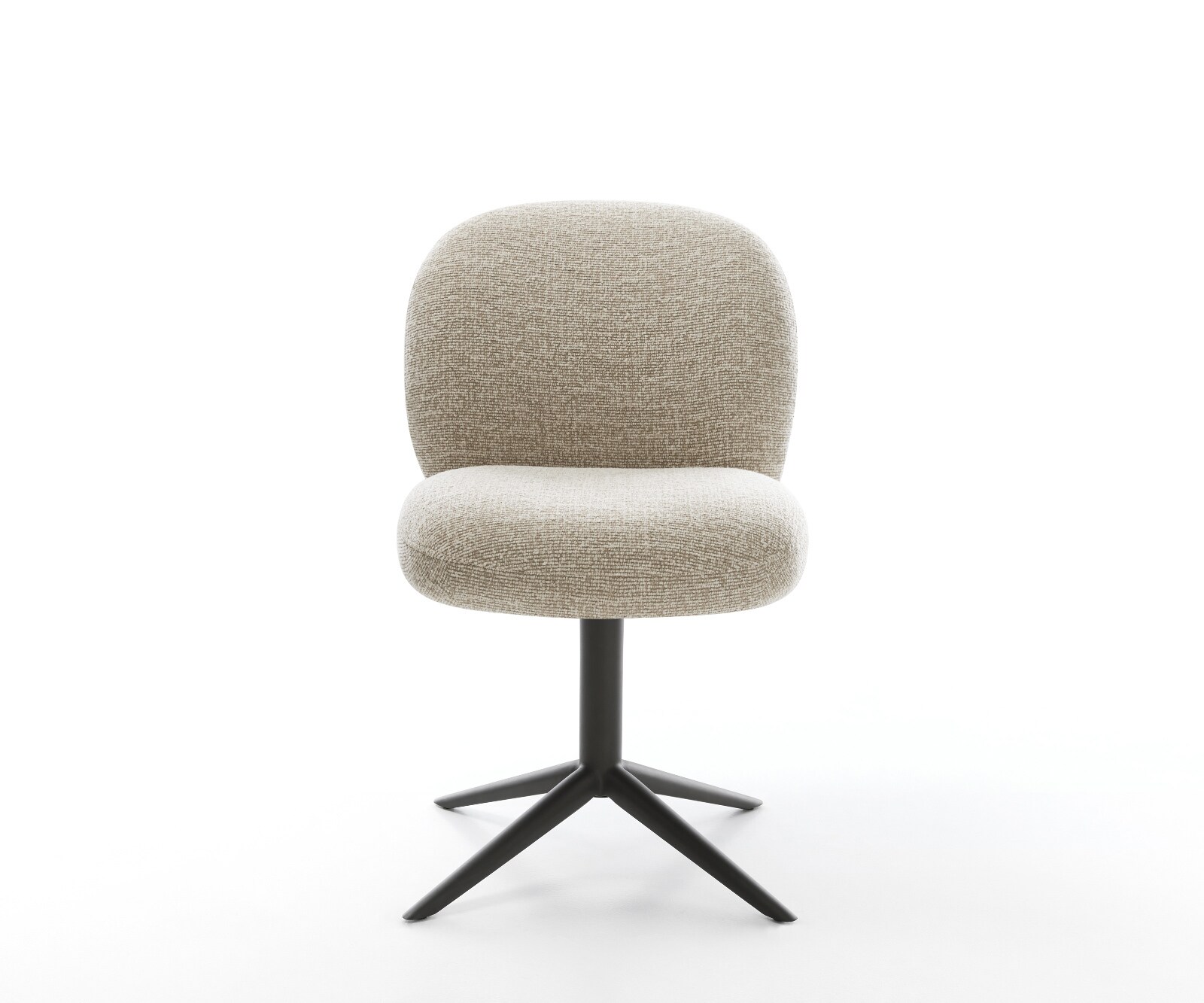 Drehstuhl Nube-Flex Webstoff Soft Beige Fußkreuz Schwarz 360° drehbar Wippfunktion Taschenfederkern 1