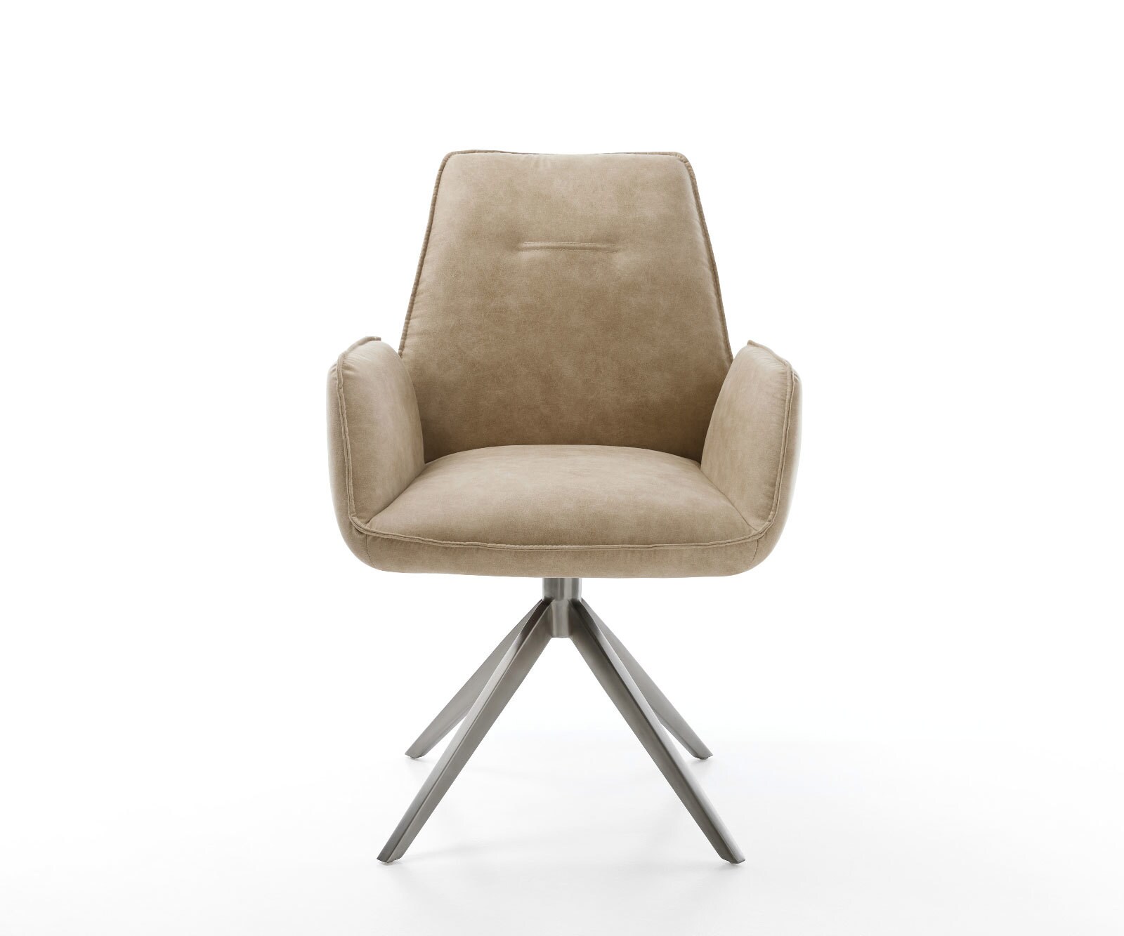 Chaise-pivotante Zoa-Flex microvelours beige vintage pied croisé large grafiete pivotement sur 360° fonction bascule ressorts ensachés 1