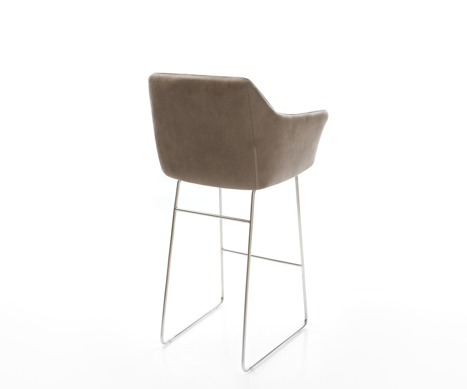 Chaise-de-bar Yulo-Flex vintage taupe cadre patin acier inoxydable 5