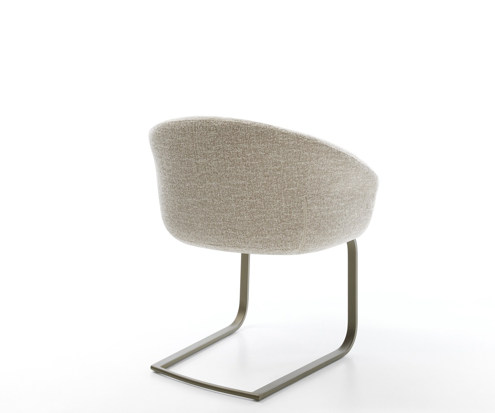 Freischwinger Vinka-Flex mit Armlehnen Webstoff Soft Beige Freischwinger flach Effektfinish Titan Taschenfederkern 4