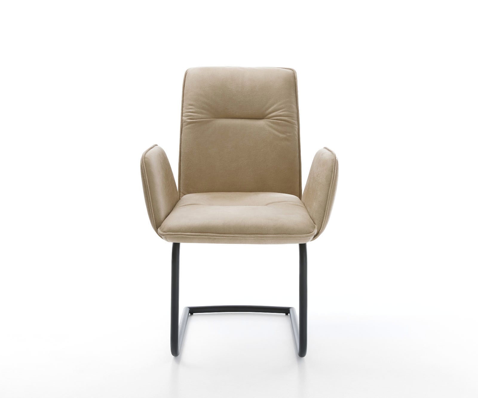 Freischwinger Vinja-Flex Mikrofaser Beige Vintage Freischwinger rund Schwarz 2