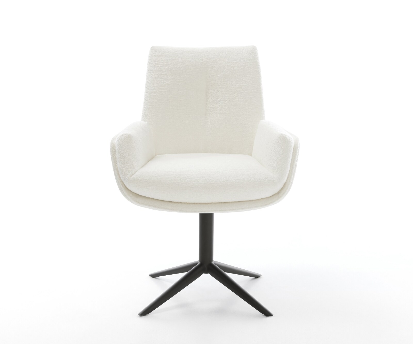 Chaise-pivotante Clea-Flex bouclé doux beige pied de chaise 4 branches noir pivotement sur 360° fonction bascule 2