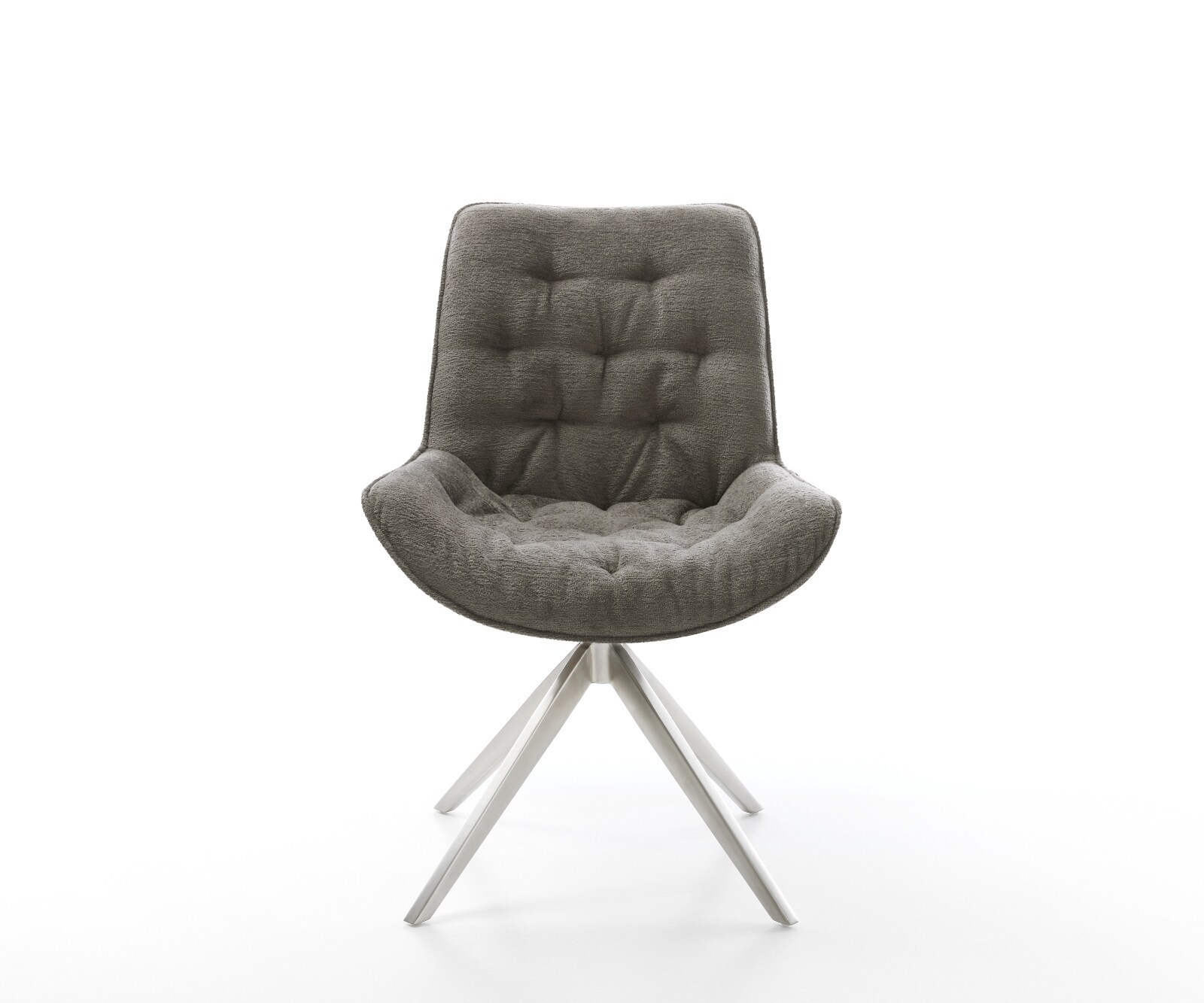 Drehstuhl Taimi-Flex Bouclé Soft Schlamm Kreuzgestell breit Edelstahl 360° drehbar Wippfunktion 1