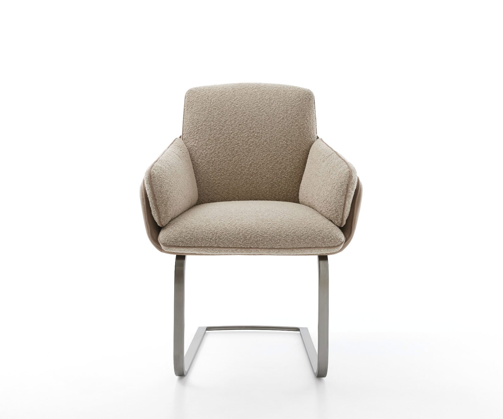 Freischwinger Luan-Flex mit Armlehnen Materialmix Schlamm Freischwinger flach Graphit 1