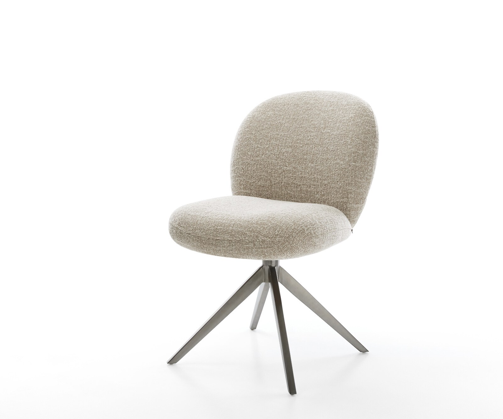 Drehstuhl Nube-Flex Webstoff Soft Beige Kreuzgestell breit Graphit 360° drehbar Wippfunktion Taschenfederkern