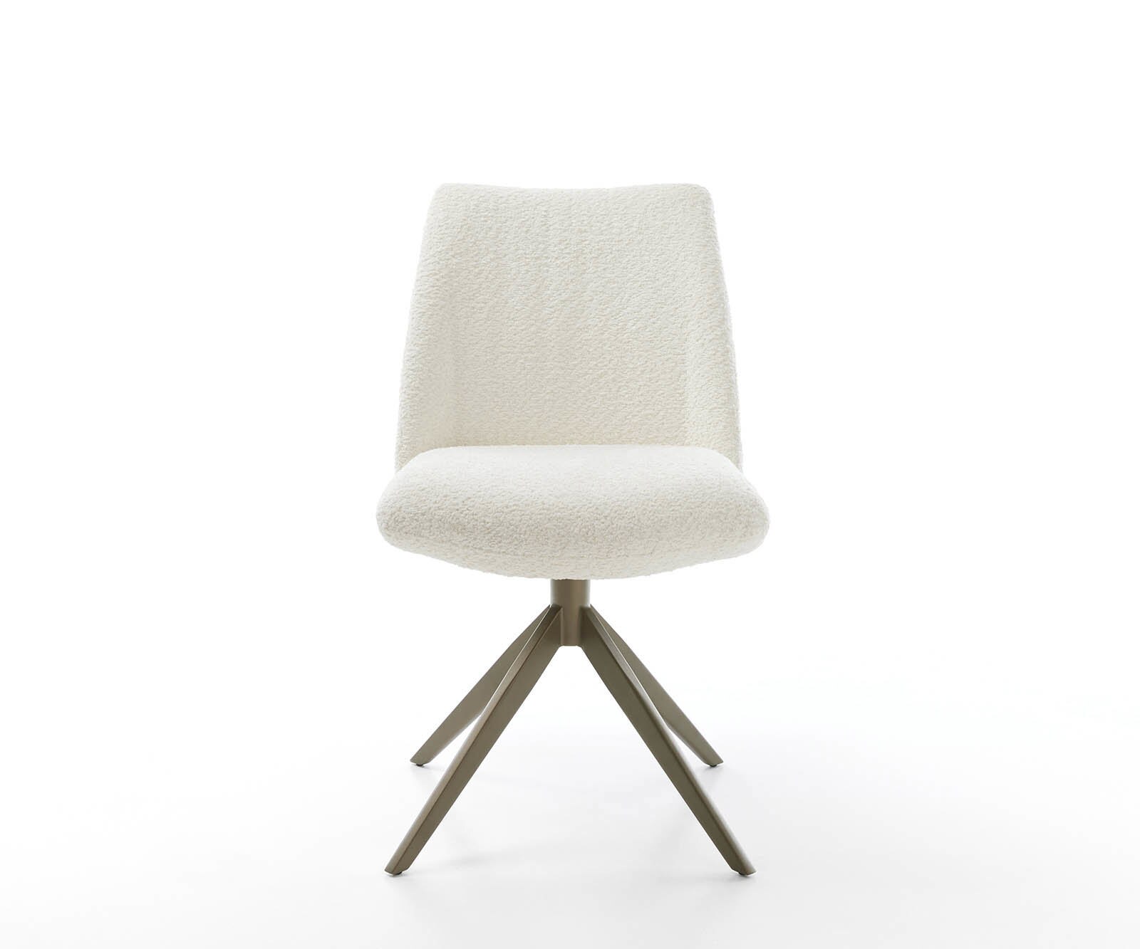 Drehstuhl Elso-Flex Bouclé Weiß Kreuzgestell breit Effektfinish Titan 360° drehbar Taschenfederkern 1