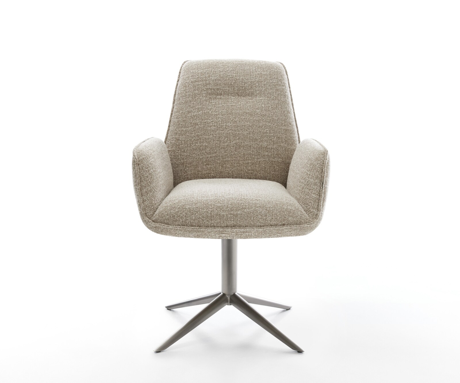 Chaise-pivotante Zoa-Flex tissu tissé doux beige pied de chaise 4 branches grafiete pivotement sur 360° fonction bascule resorts ensachés 1