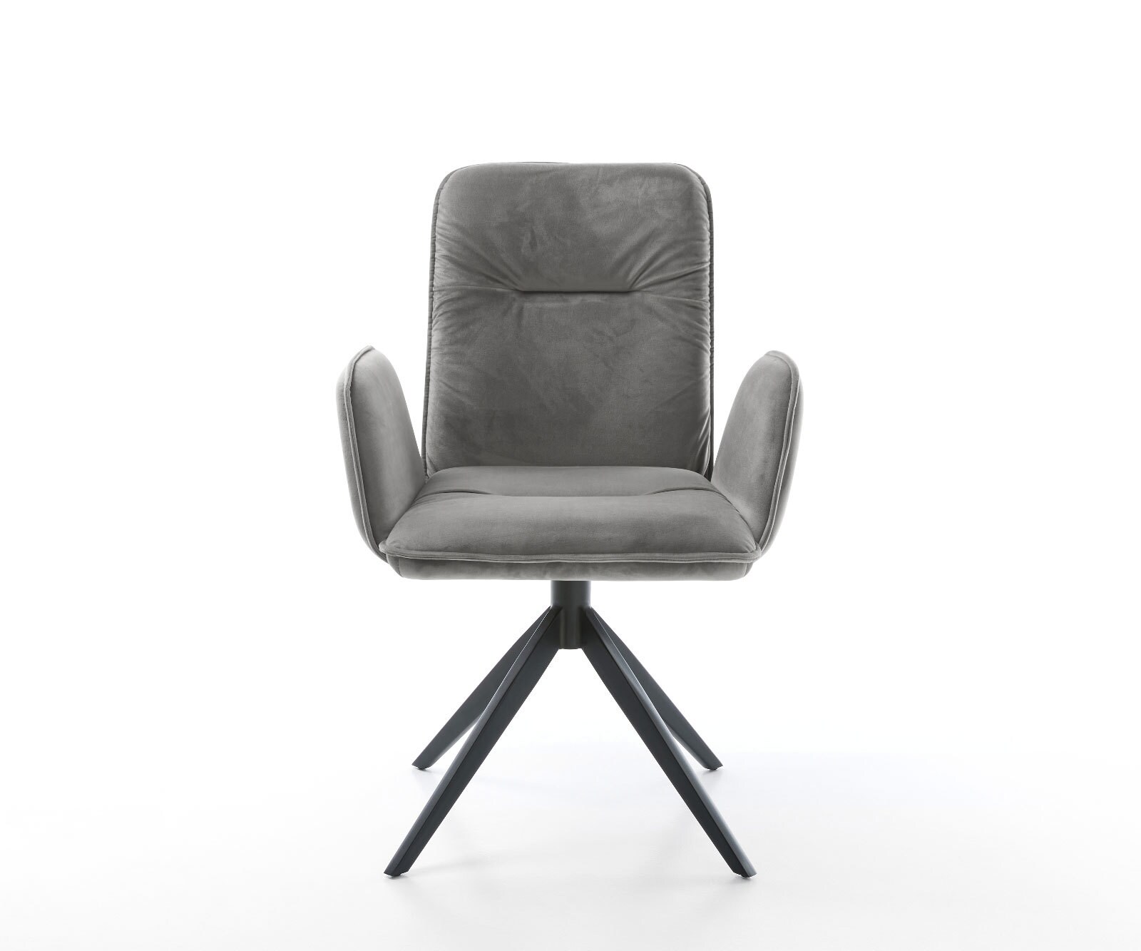 Chaise-pivotante Vinja-Flex velours gris pied croisé large noir pivotement sur 360° fonction bascule 1