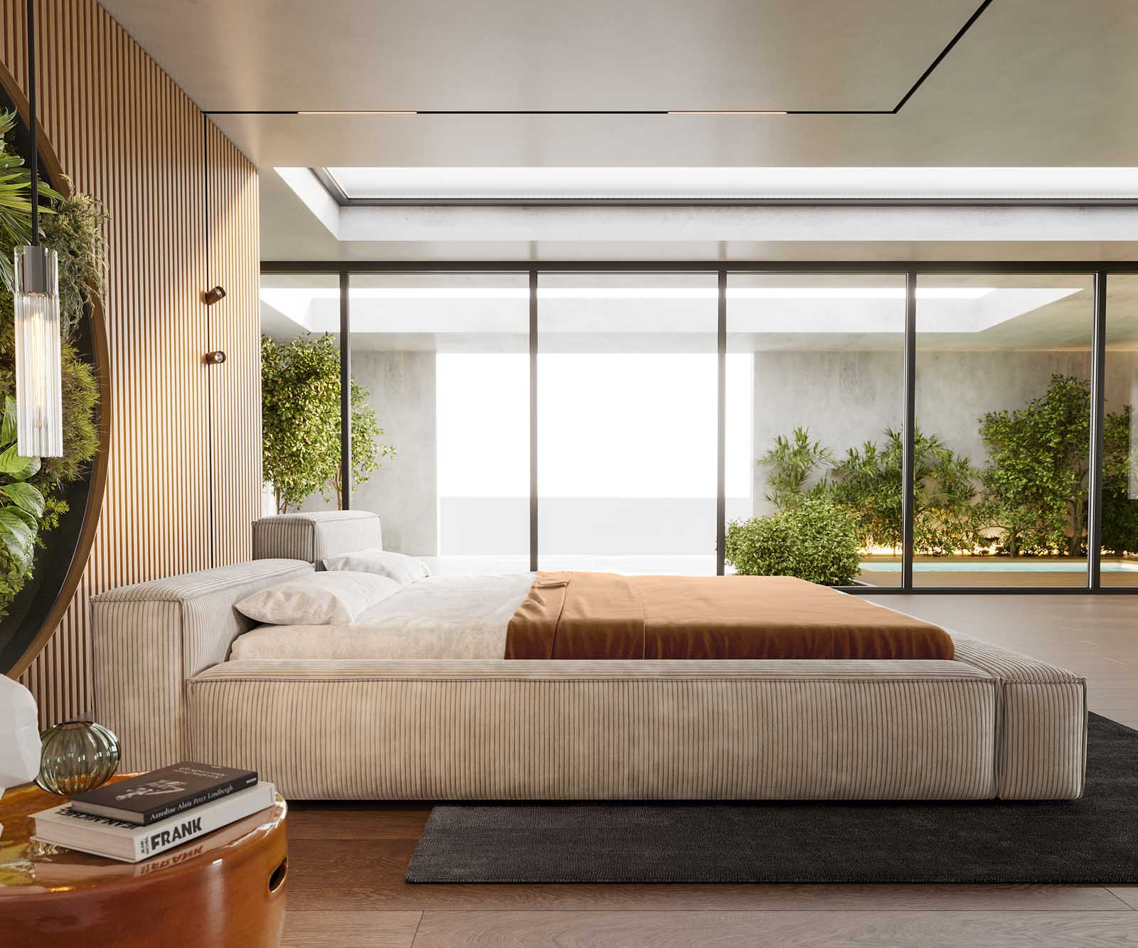 Polsterbettgestell Kalinea 180x200 cm Cord Beige 4