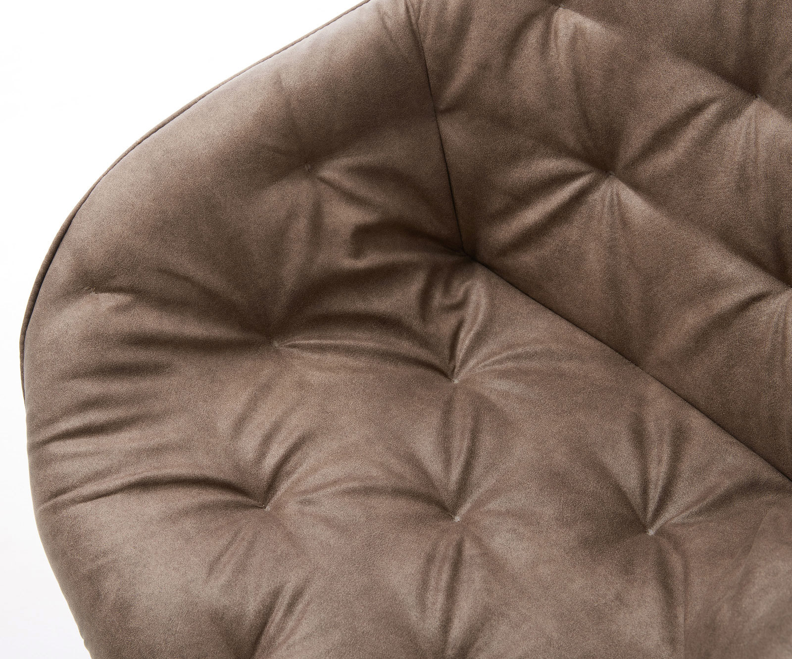 Cantilever Gaio-Flex microvelours taupe vintage pied cantilever rond acier inoxydable brossé 4