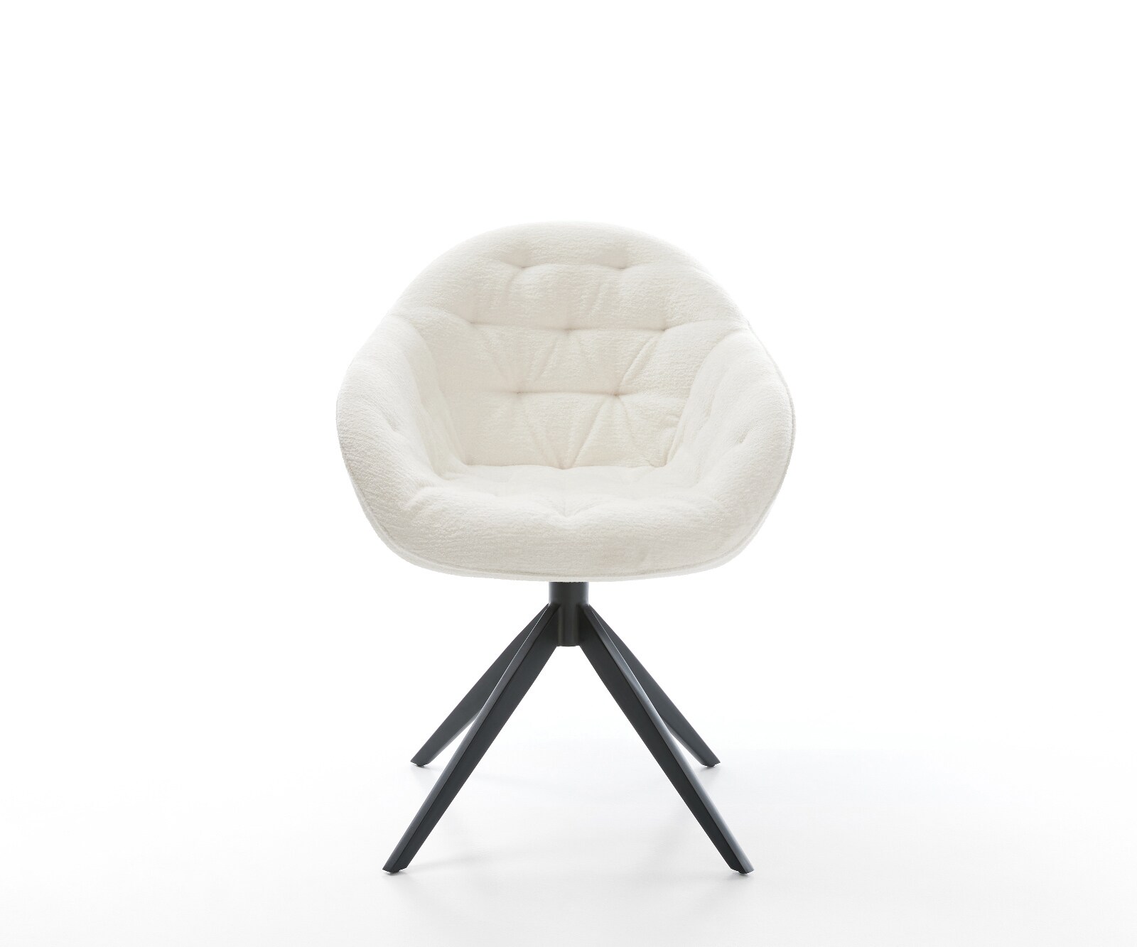 Drehstuhl Gaio-Flex Bouclé Soft Beige Kreuzgestell breit Schwarz 360° drehbar Wippfunktion 2