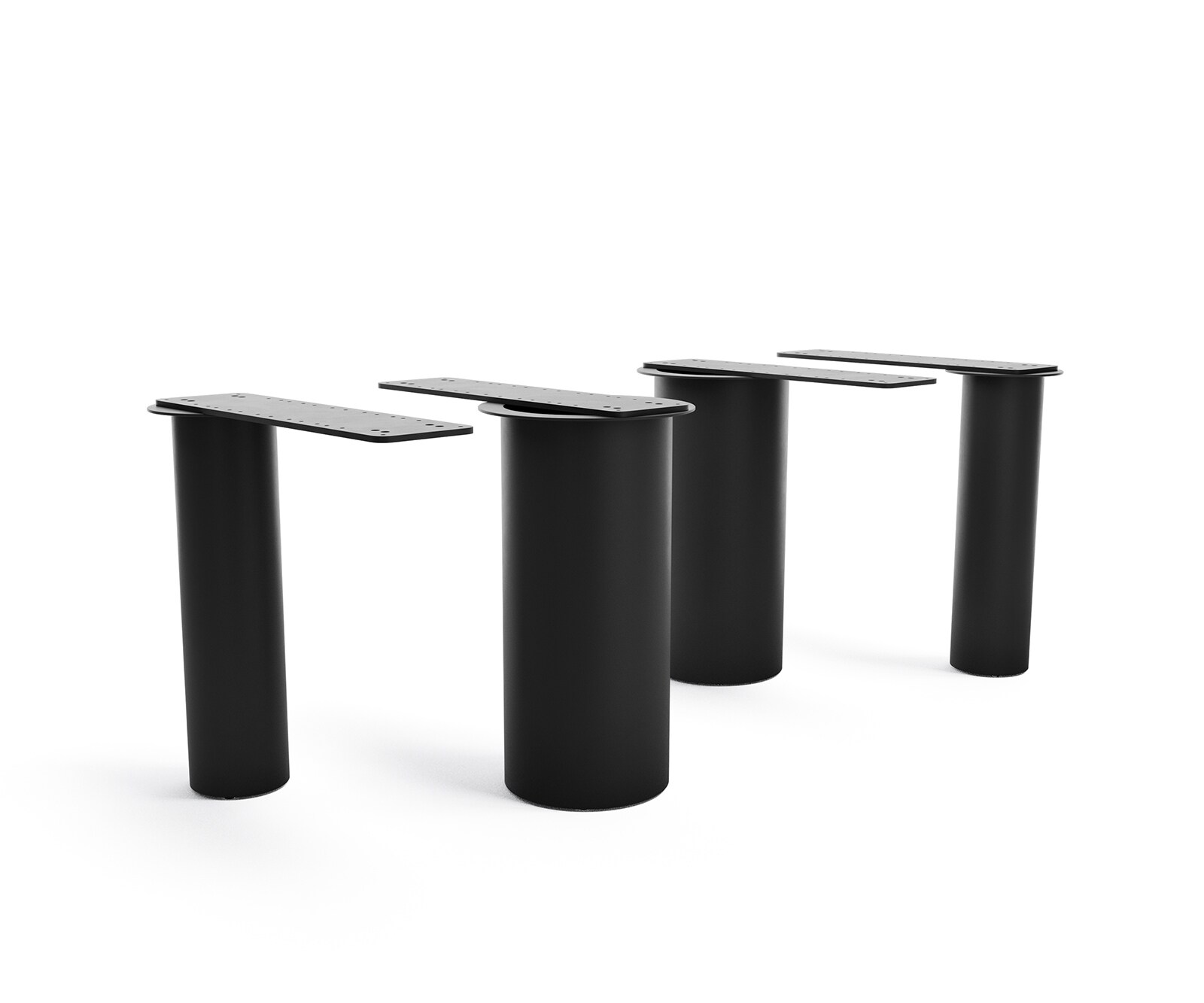 Piètement de table Pilier acier inoxydable graphite pour plateaux à partir de 200 cm 3