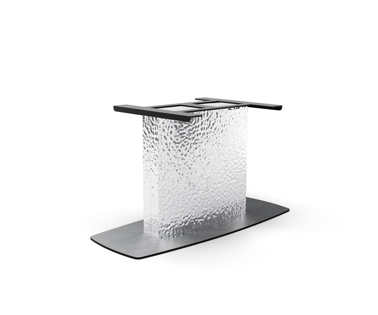 Piètement de table Wave inox brossé pour tables à rallonges de 180-300 cm