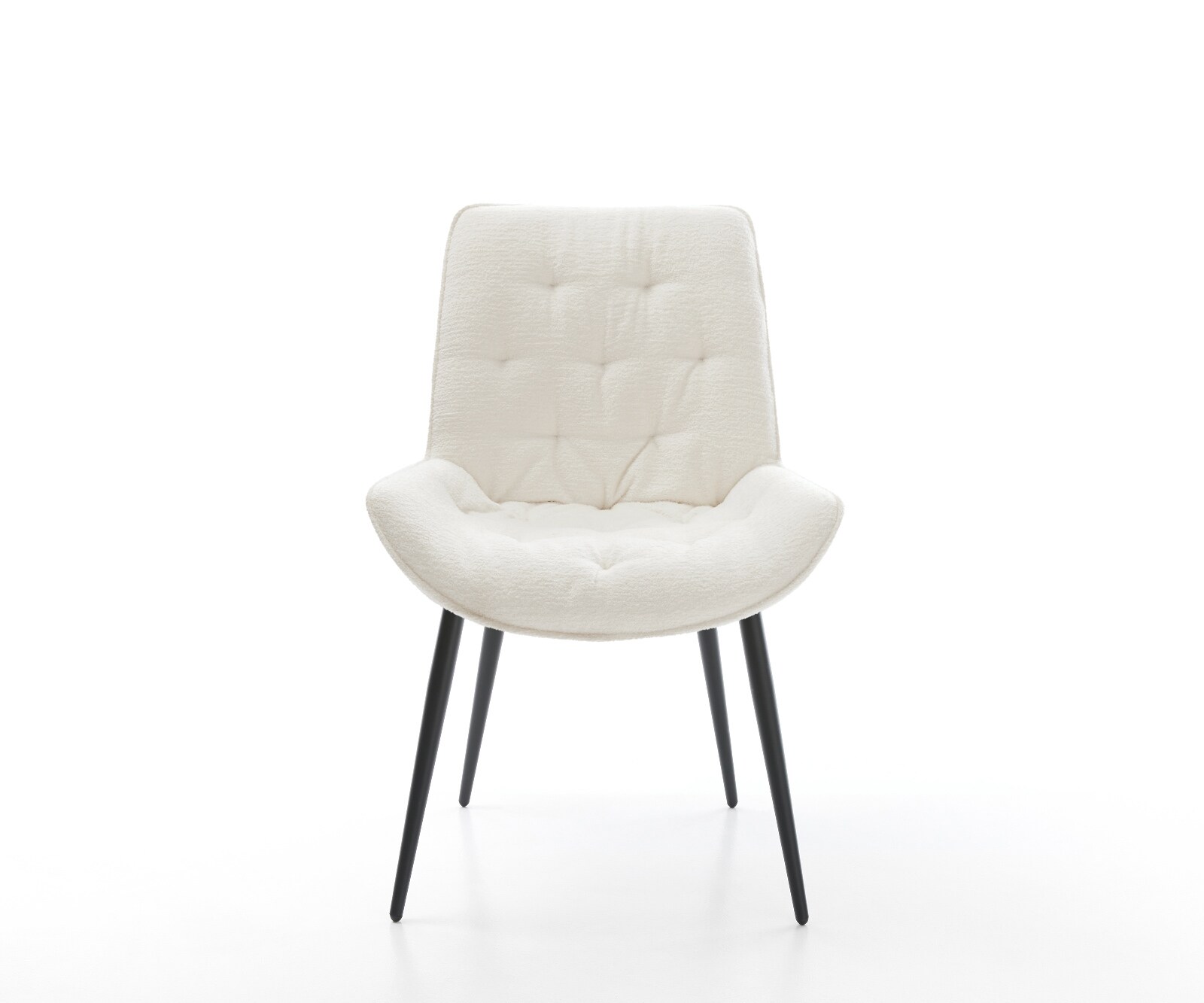 Esszimmerstuhl Taimi-Flex Bouclé Soft Beige 4-Fuß konisch Schwarz 2