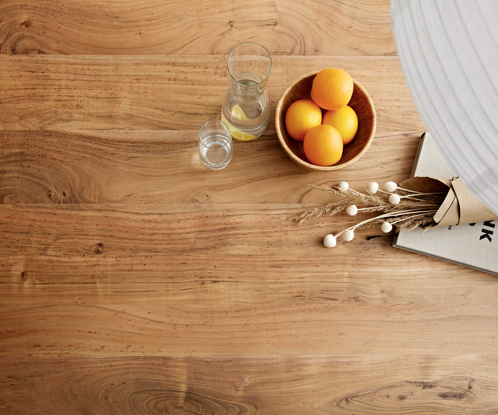 Table-à-manger Edge 200x100 XL acacia nature acier inoxydable mince Live-Edge 5