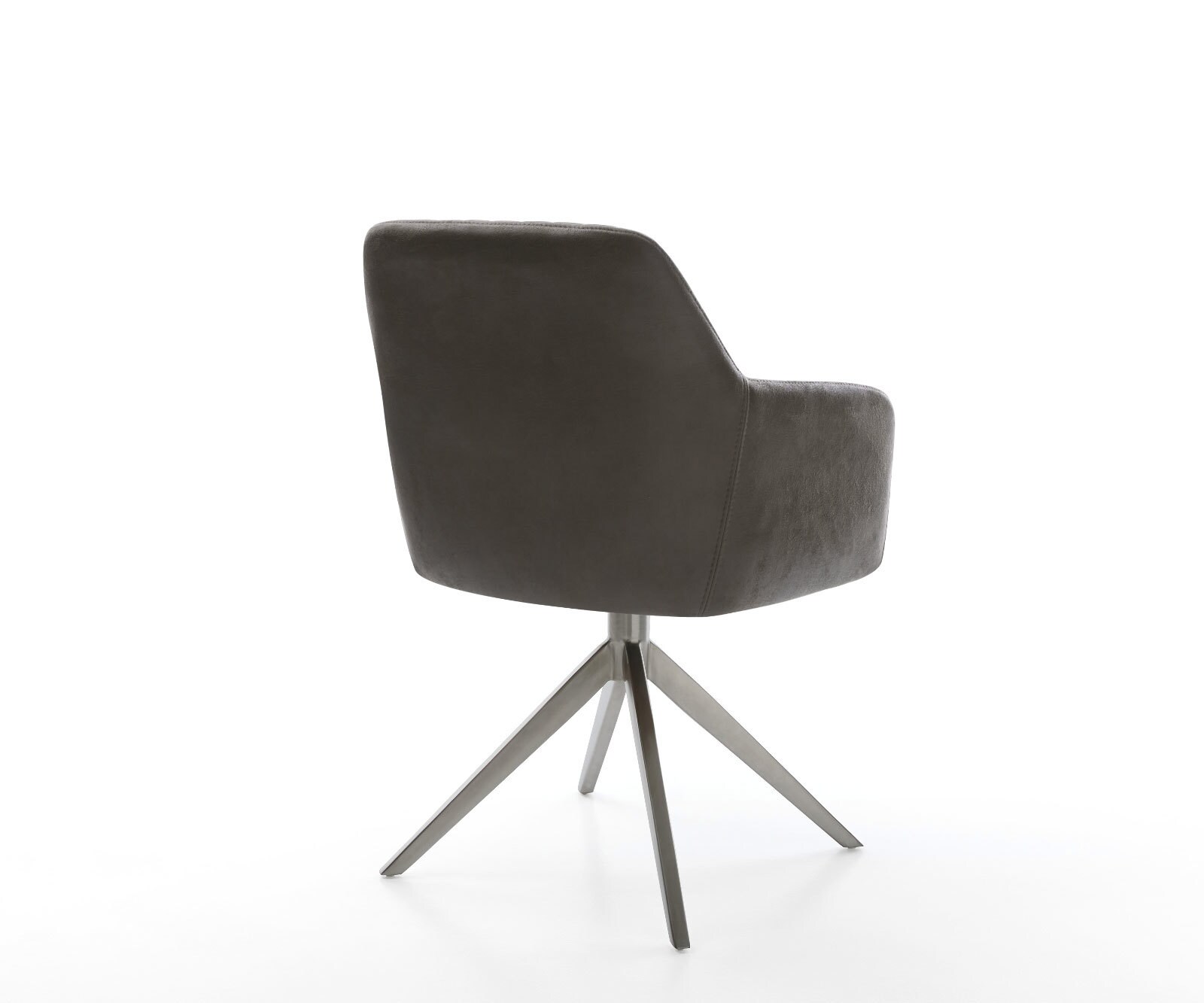 Chaise-pivotante Greg-Flex microvelours anthracite vintage pied croisé large grafiete pivotement sur 360° fonction bascule ressorts ensachés 4