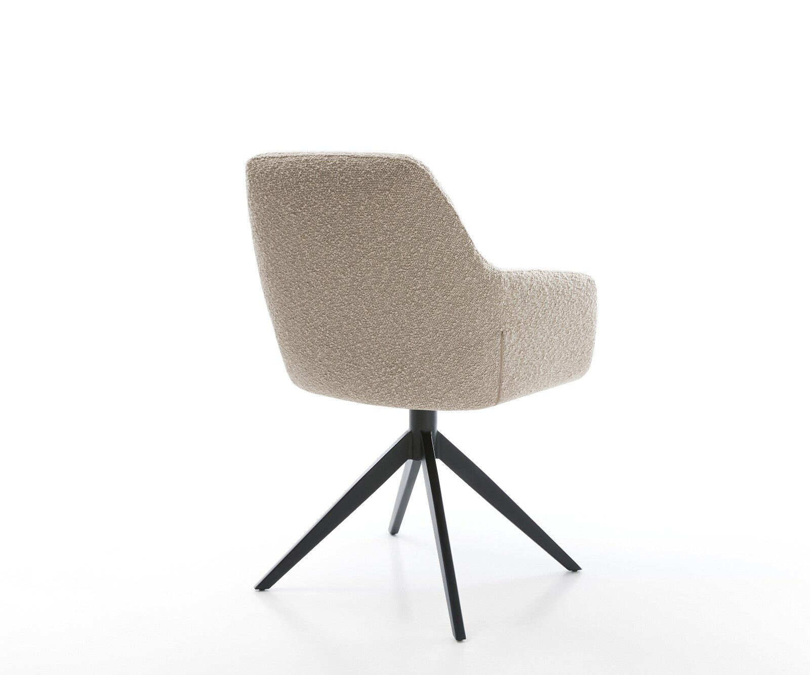 Drehstuhl Pejo-Flex Bouclé Schlamm Kreuzgestell breit Schwarz 360° drehbar Wippfunktion Taschenfederkern 4