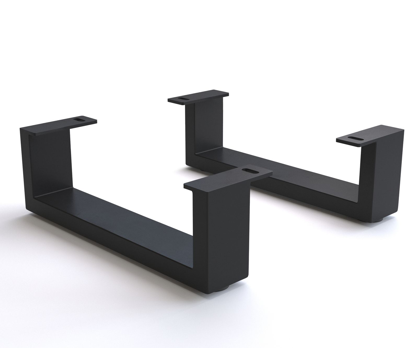 Fuß Kufe 12,5 cm Metall Schwarz für Kastenmöbel der Tiefe 45 cm (2er Set)