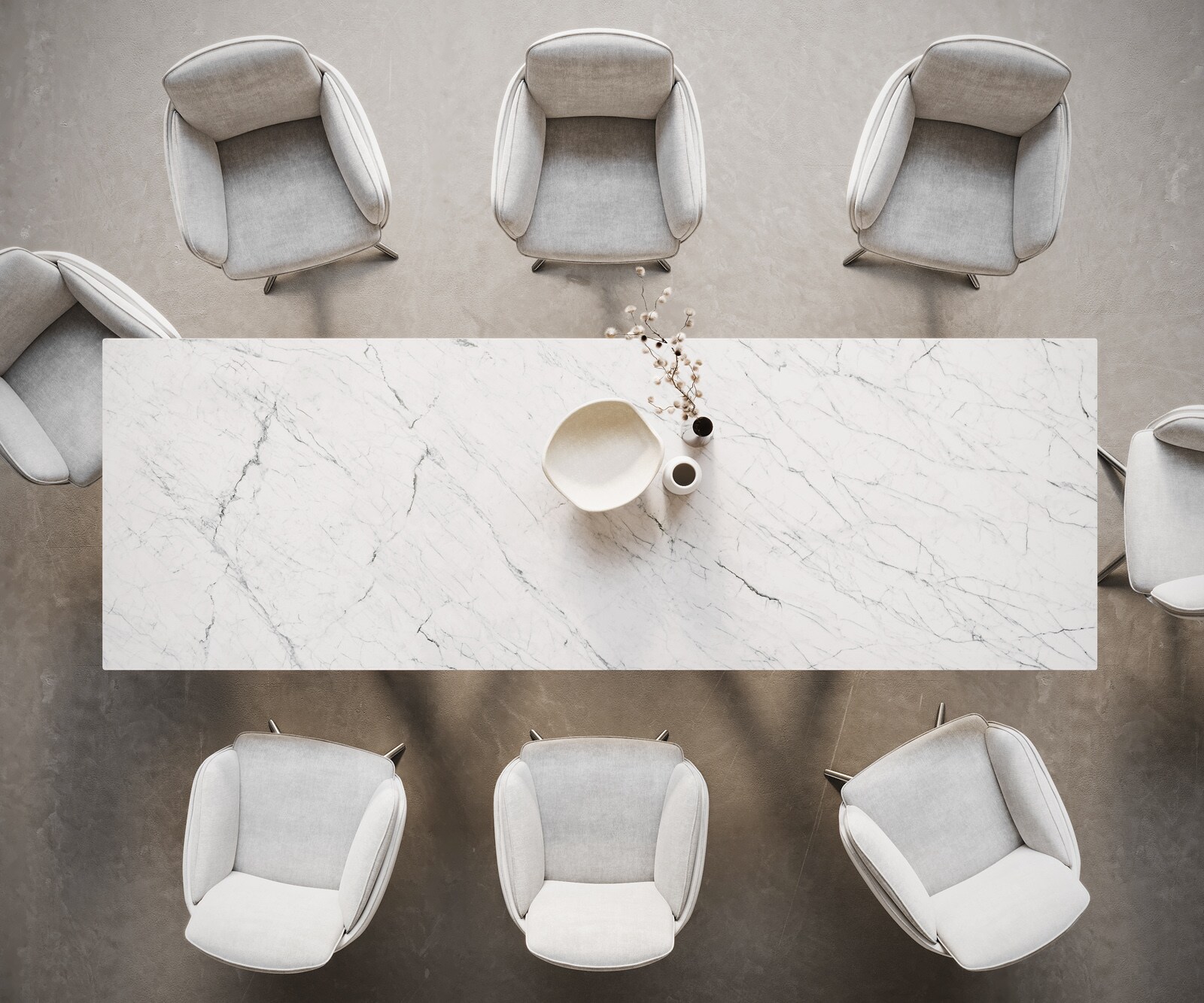 Esstisch Edge 300x100 Keramik Laminam®Statuarietto Weiß Estelar rund Edelstahl 5