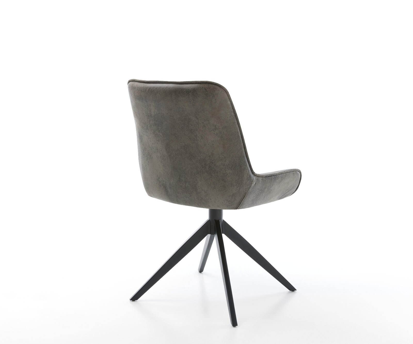 Chaise-pivotante Taimi-Flex microvelours gris antique pied croisé large noir pivotement sur 360° fonction bascule 4