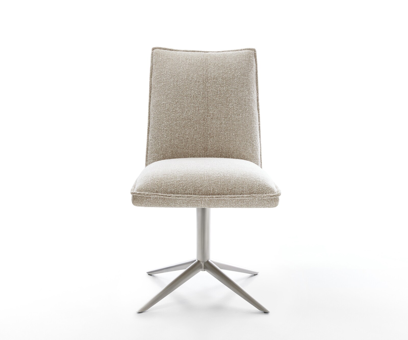 Drehstuhl Lelio-Flex Webstoff Soft Beige Fußkreuz Edelstahl 360° drehbar Wippfunktion Taschenfederkern 2