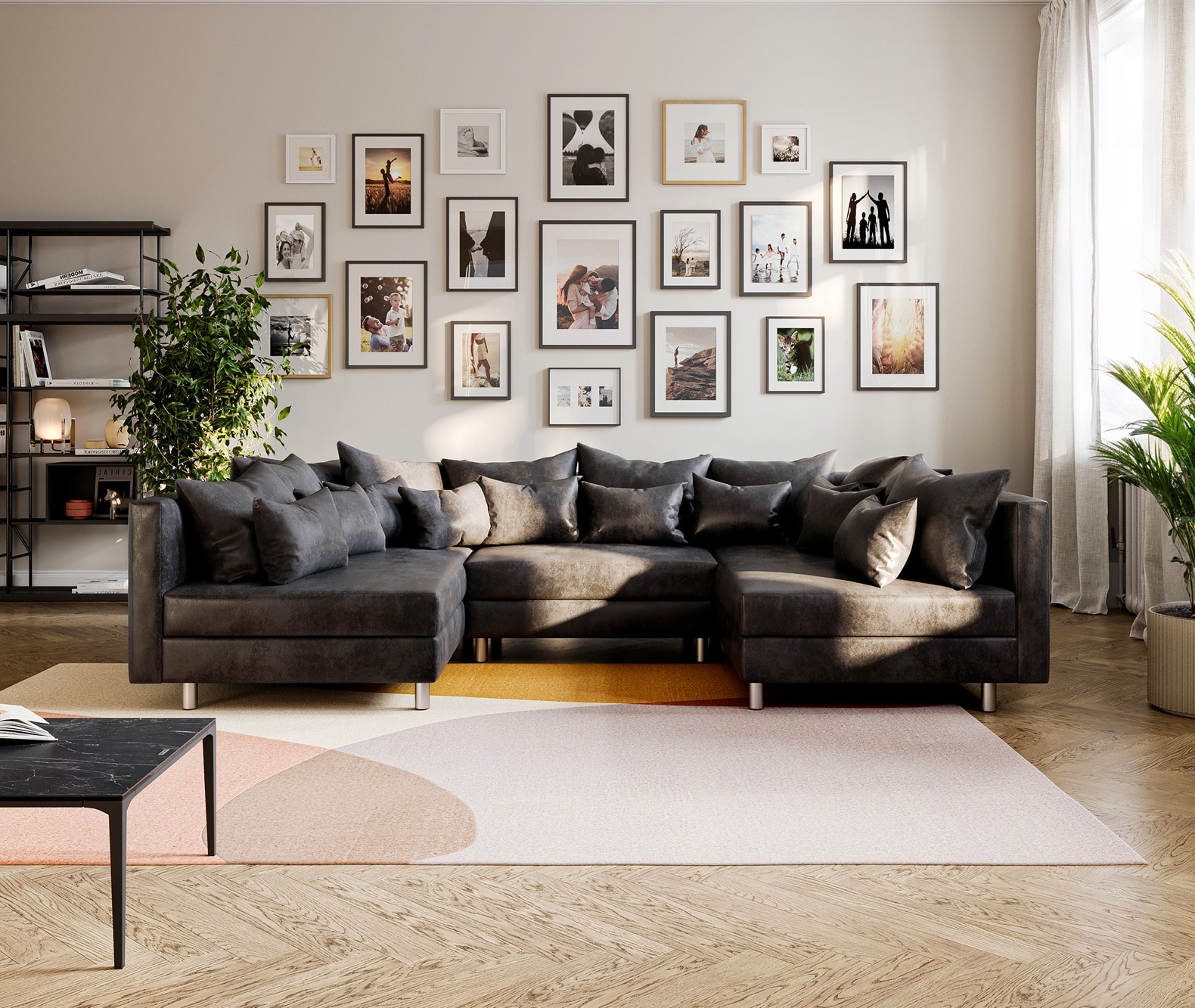 Canapé Clovis anthracite optique antique canapé modulaire 1 Canapé Clovis anthracite optique antique canapé modulaire 1