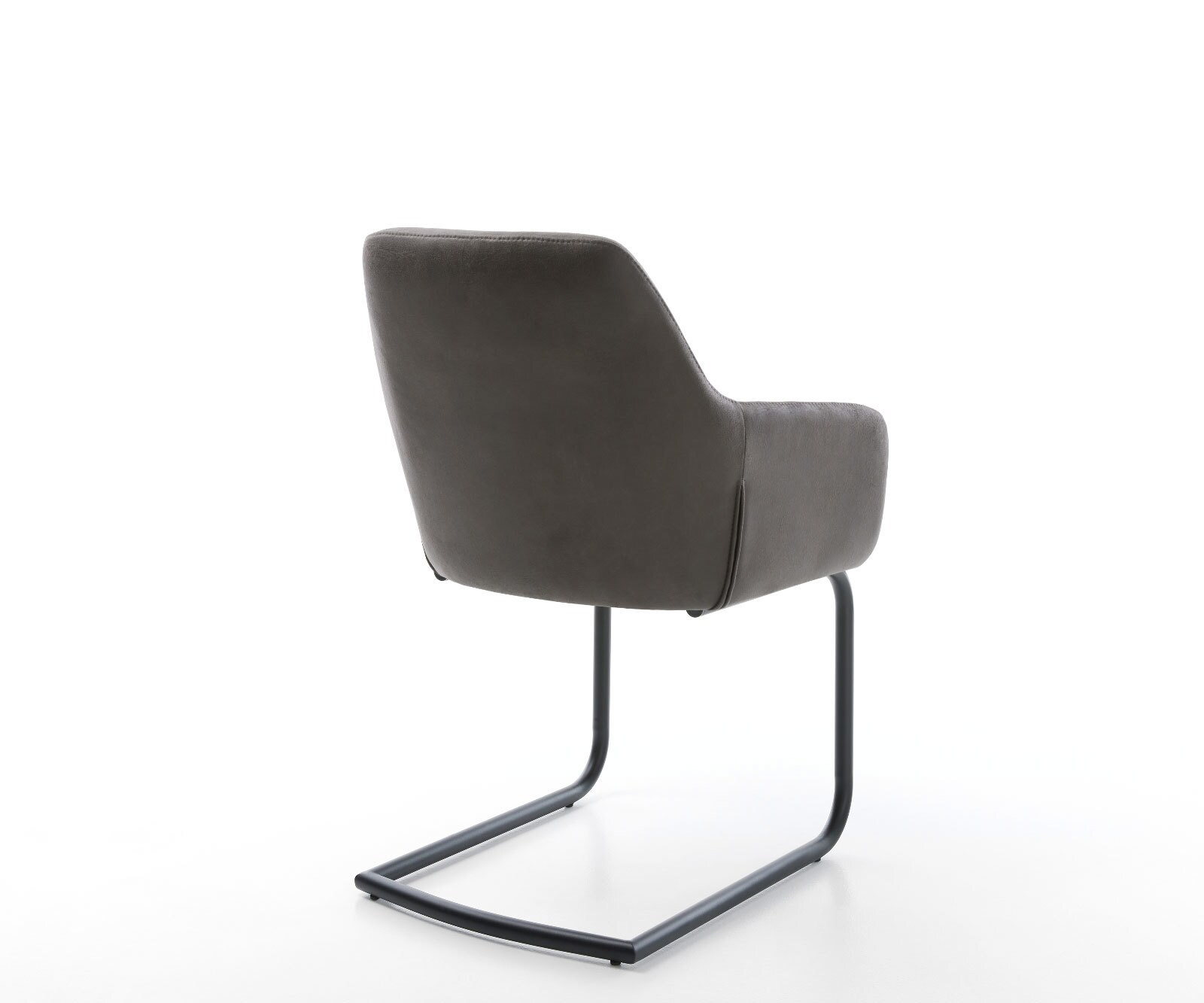 Cantilever Pejo-Flex microvelours anthracite vintage pied cantilever rond noir ressorts ensachés 5