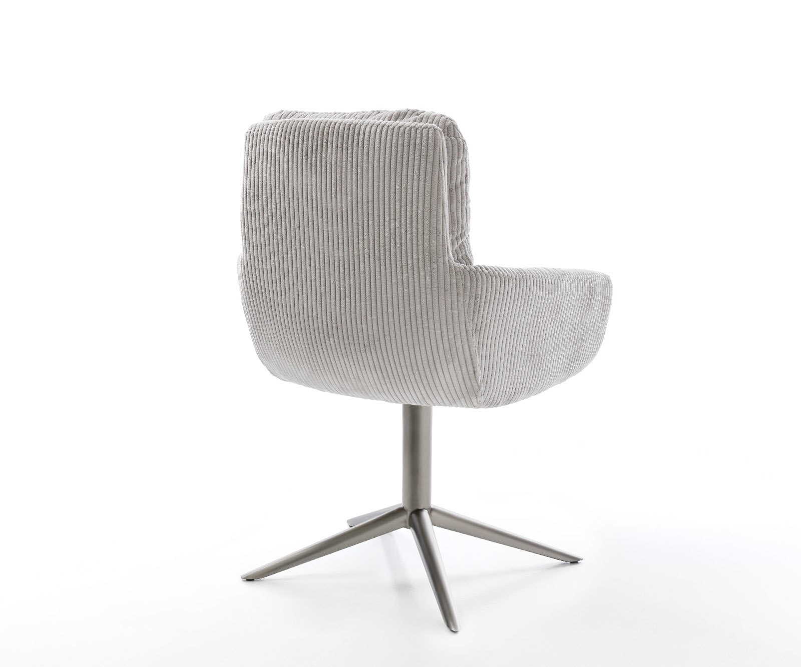 Drehstuhl Abelia-Flex mit Armlehnen Cord Silbergrau Fußkreuz Graphit 360° drehbar Wippfunktion 4