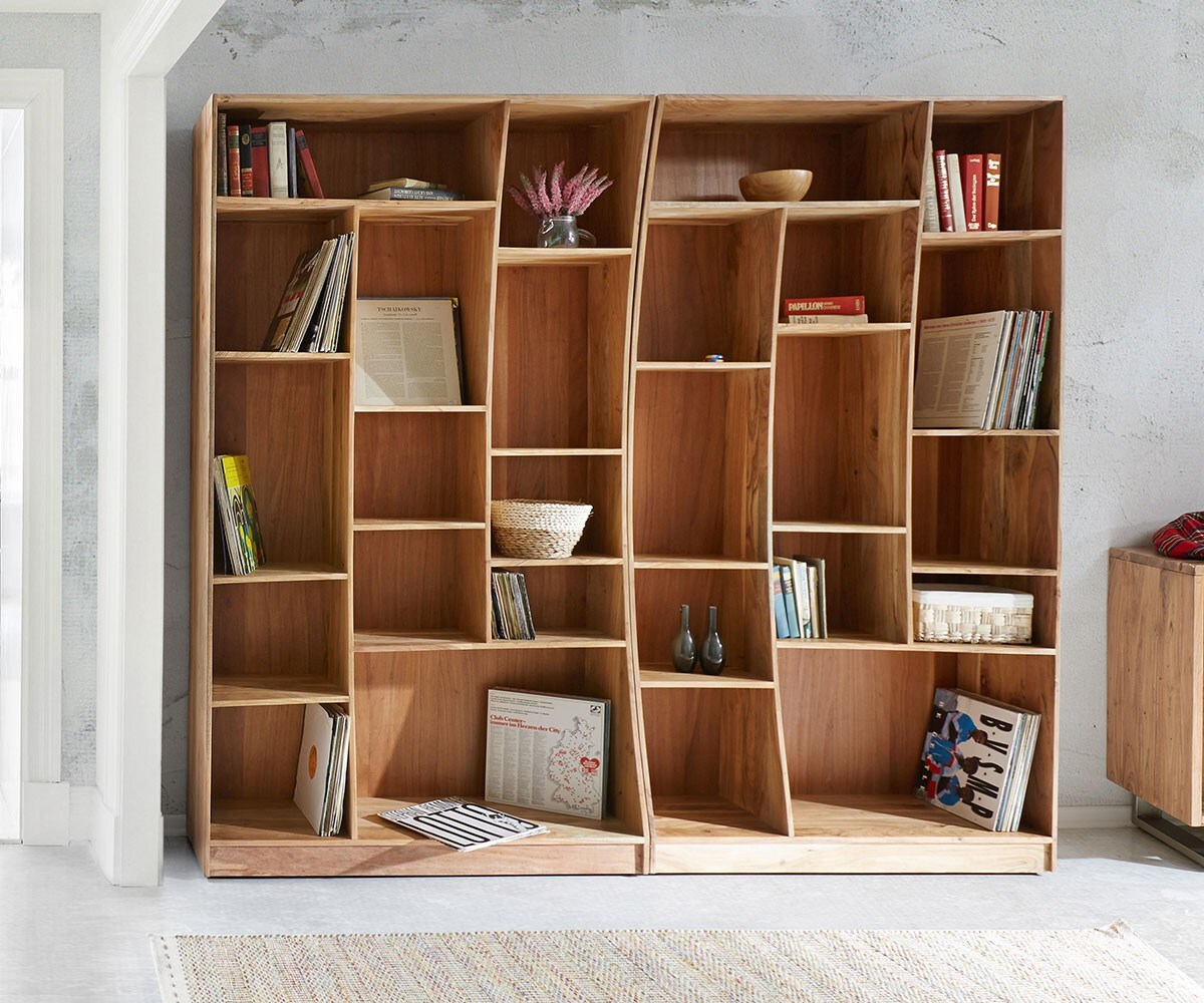 Étagère Live-Edge 121 cm acacia nature gauche étagère sur pied 3