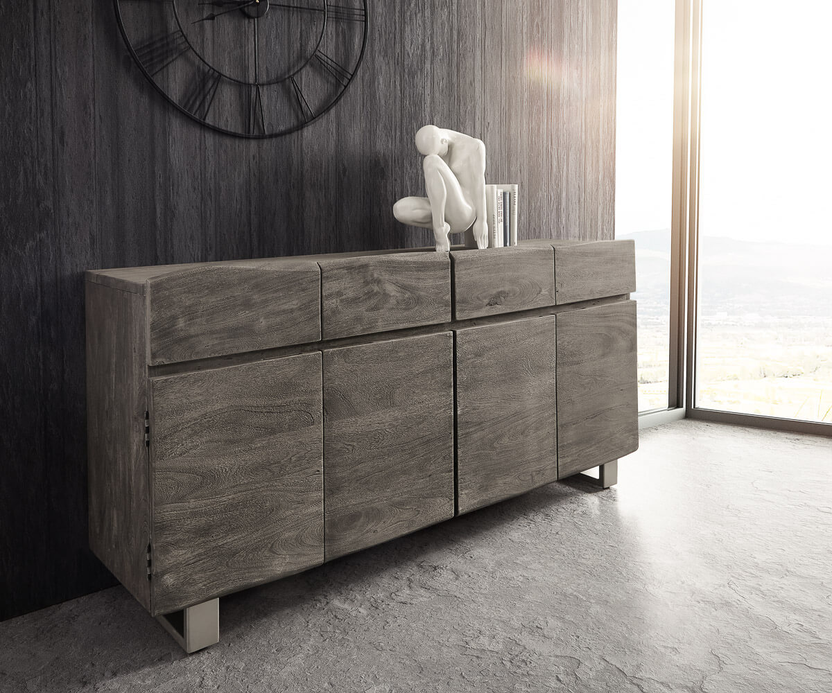 Kommode Live-Edge Akazie mit Türen und Schubkästen Baumkante 5