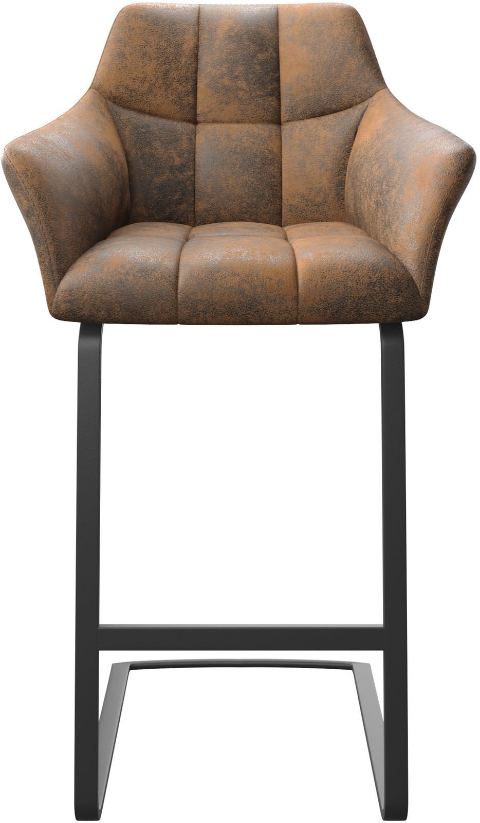 Barstuhl Yulo-Flex Vintage Braun Freischwinger flach Metall 3 Barstuhl Yulo-Flex Vintage Braun Freischwinger flach Metall 3