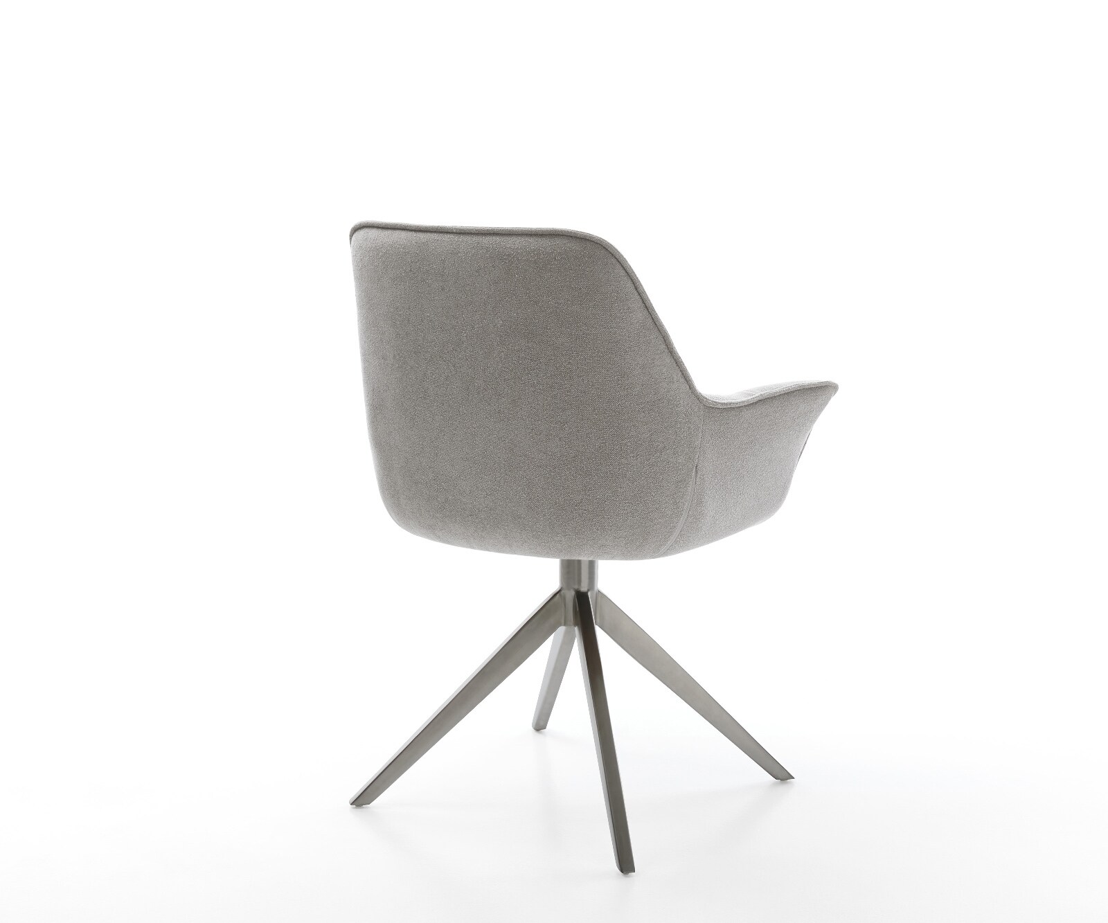 Drehstuhl Kaira-Flex Strukturstoff Soft Grau Kreuzgestell breit Graphit 360° drehbar Wippfunktion 4