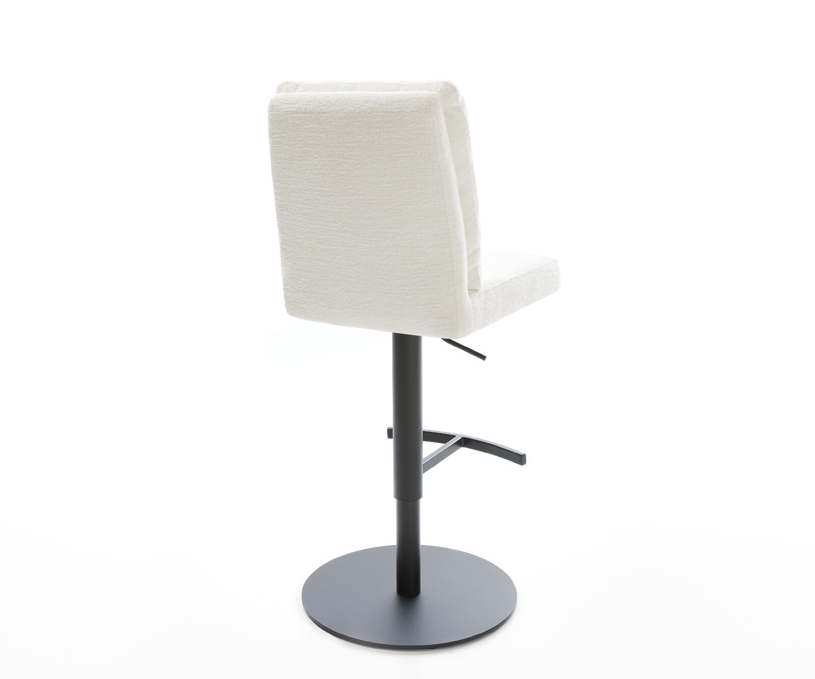 Barstuhl Pela-Flex Bouclé Soft Beige Drehfuß höhenverstellbar Metall Schwarz 4