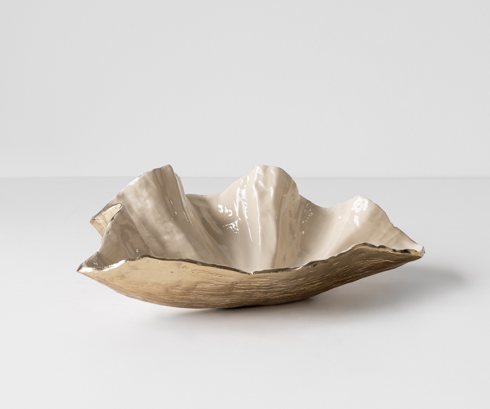 Coupe décorative Aurelia l46 x P31 x H15 cm Aluminium Champagner Ivory Faite main 1