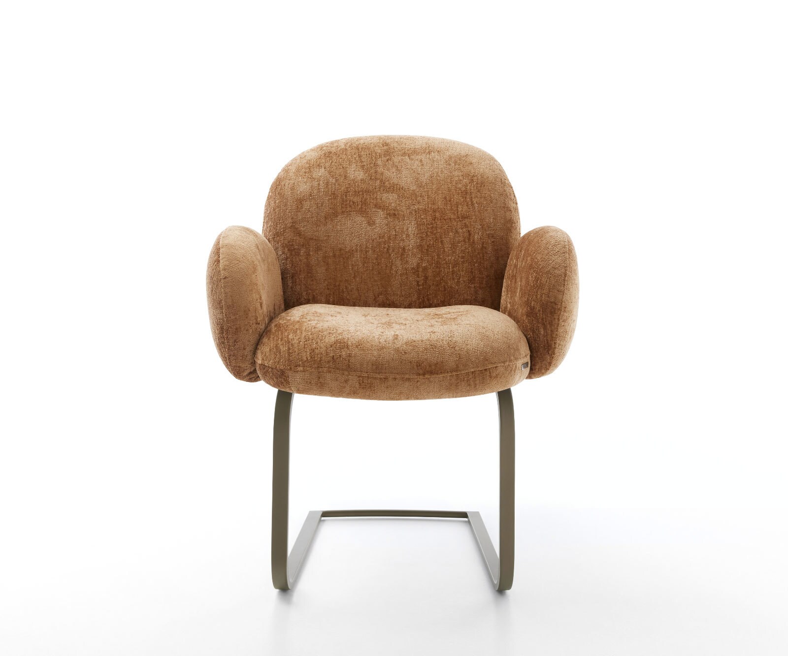 Cantilever Nube-Flex avec accoudoirs chenille rouille pied cantilever plat aspect titane ressorts ensachés 2