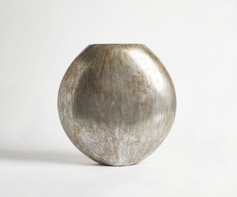 Vase Calena B81 x T33 x H84 cm Metall Platin Aurum Handgemacht
