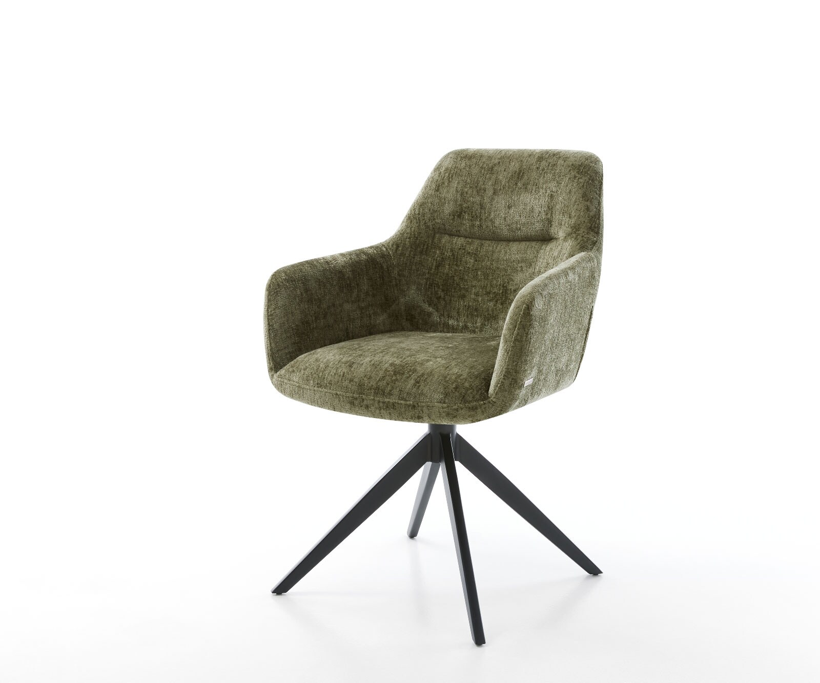 Drehstuhl Pejo-Flex Chenille Olive Kreuzgestell breit Schwarz 360° drehbar Wippfunktion