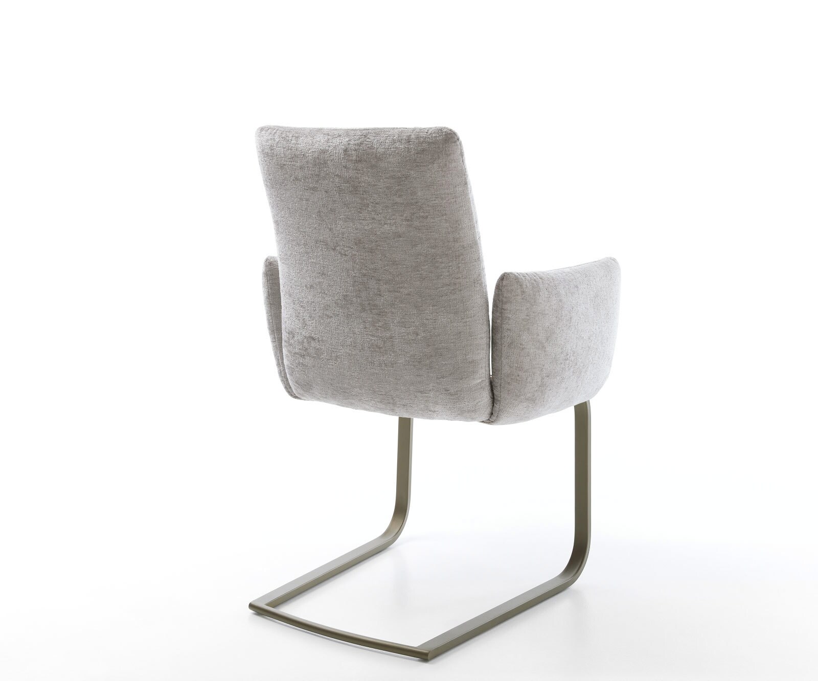 Freischwinger Jova-Flex mit Armlehnen Chenille Silbergrau Freischwinger flach Effektfinish Titan Taschenfederkern 4