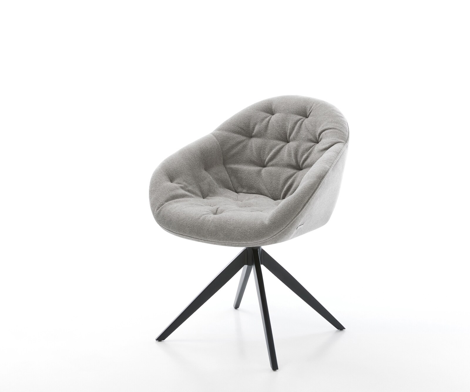 Drehstuhl Gaio-Flex Strukturstoff Soft Grau Kreuzgestell breit Schwarz 360° drehbar Wippfunktion 1
