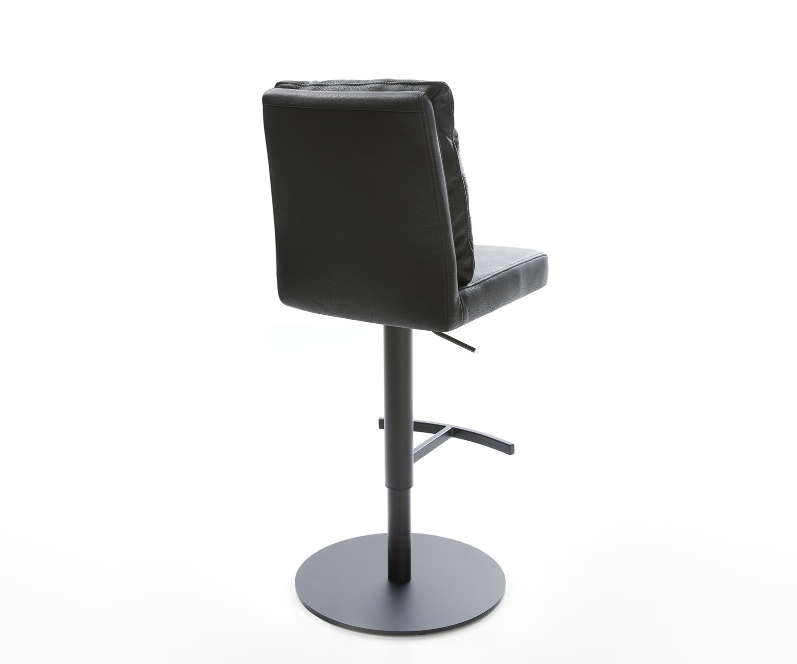 Chaise-de-bar Pela-Flex cuir véritable noir pied pivotant réglable en hauteur métal 5