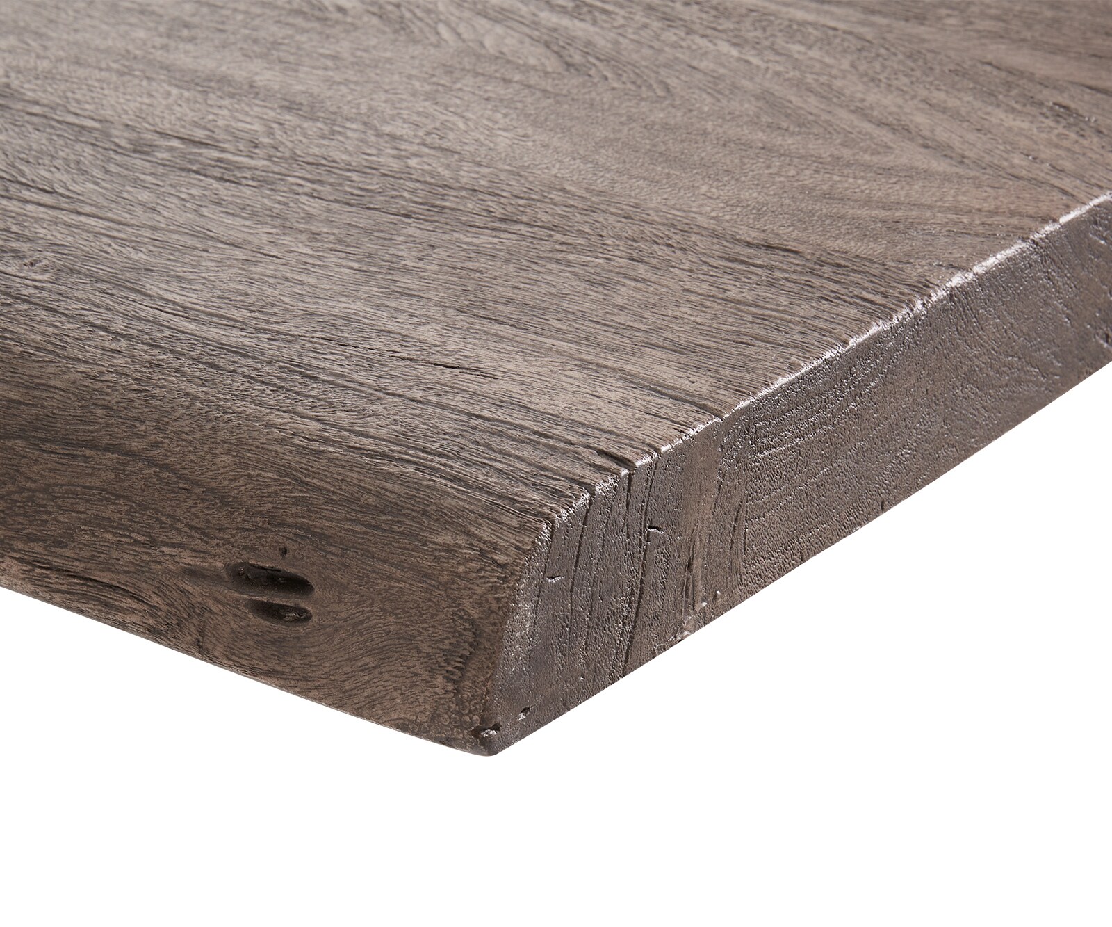 Esstisch Edge 260x100 Akazie Platin Kreuzgestell Rechteck Schwarz Live-Edge 5