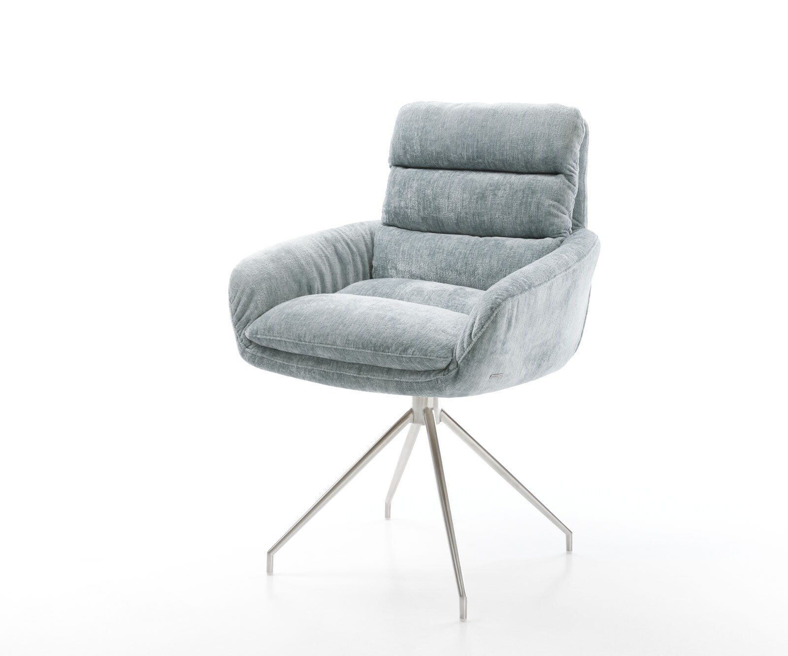Chaise-pivotante Abelia-Flex avec accoudoirs cuir véritable noir cadre croisé large noir pivote sur 360°