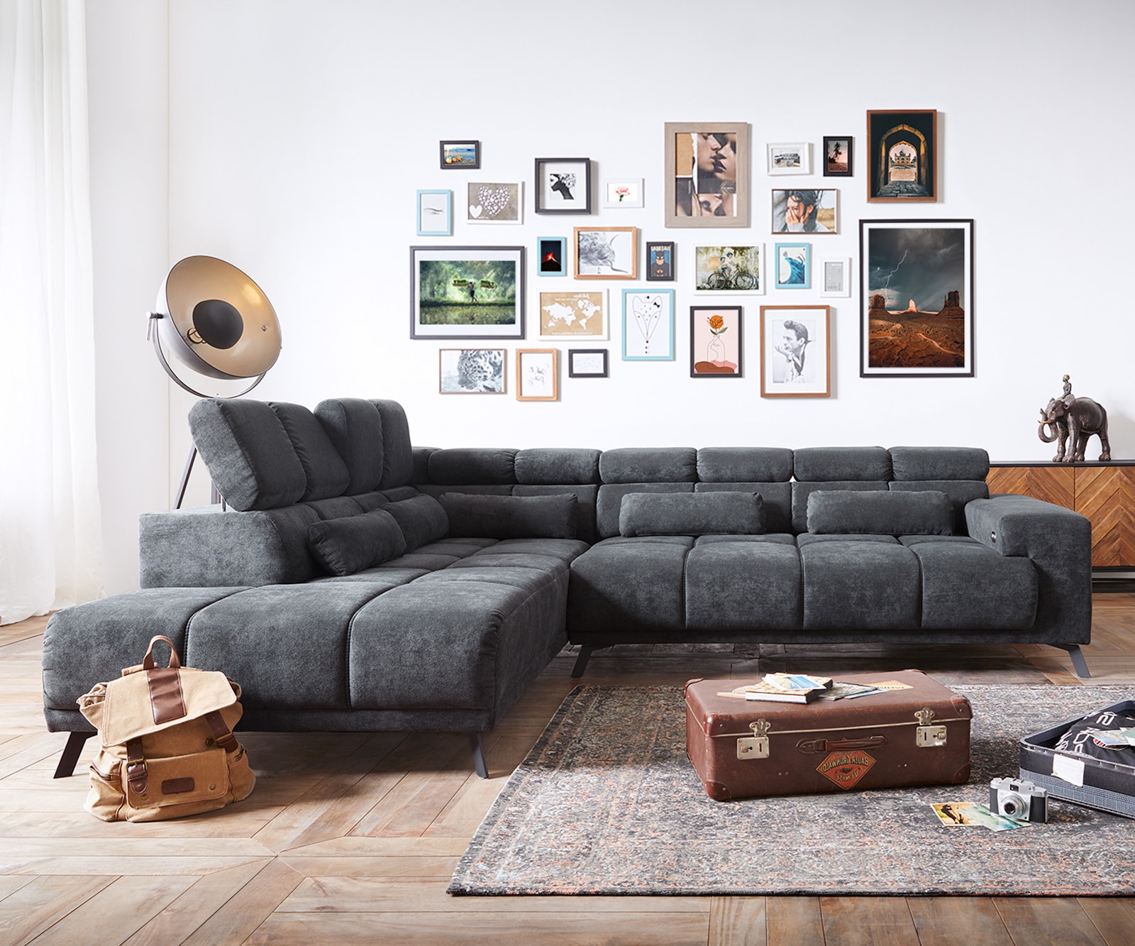 Ecksofa Catan 295x230 Mikrofaser Anthrazit Ottomane links inkl. elektrischer Sitztiefenverstellung 1 Ecksofa Catan 295x230 Mikrofaser Anthrazit Ottomane links inkl. elektrischer Sitztiefenverstellung 1