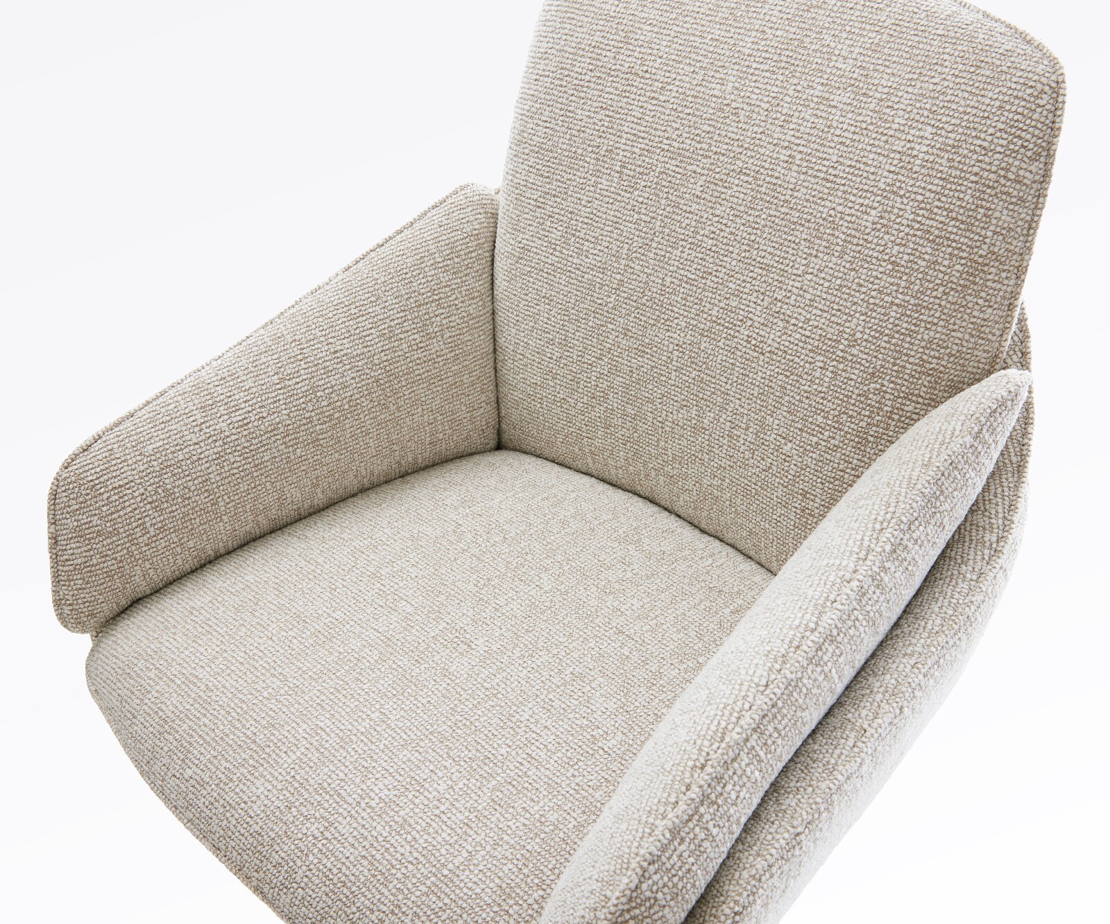 Barstuhl Luan-Flex Webstoff Soft Beige Freischwinger Flach Edelstahl Silberfarben 4
