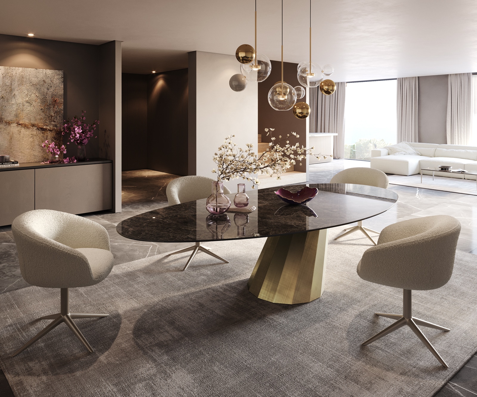 Esstisch Edge Oval 280x130 Keramik Laminam® Emperador Extra Lucidato Dunkelbraun Parabel Metallic Gold 2 Esstisch Edge Oval 280x130 Keramik Laminam® Emperador Extra Lucidato Dunkelbraun Parabel Metallic Gold 2