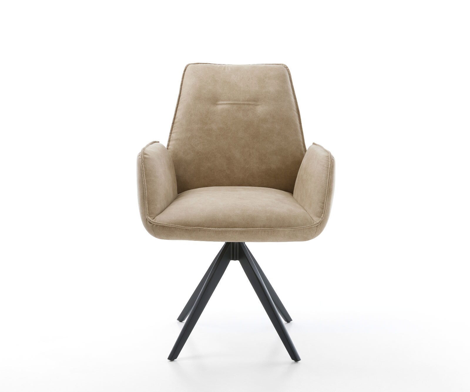 Esszimmerstuhl Zoa-Flex Mikrofaser Beige Vintage Kreuzgestell kantig Schwarz Taschenfederkern 1 Esszimmerstuhl Zoa-Flex Mikrofaser Beige Vintage Kreuzgestell kantig Schwarz Taschenfederkern 1