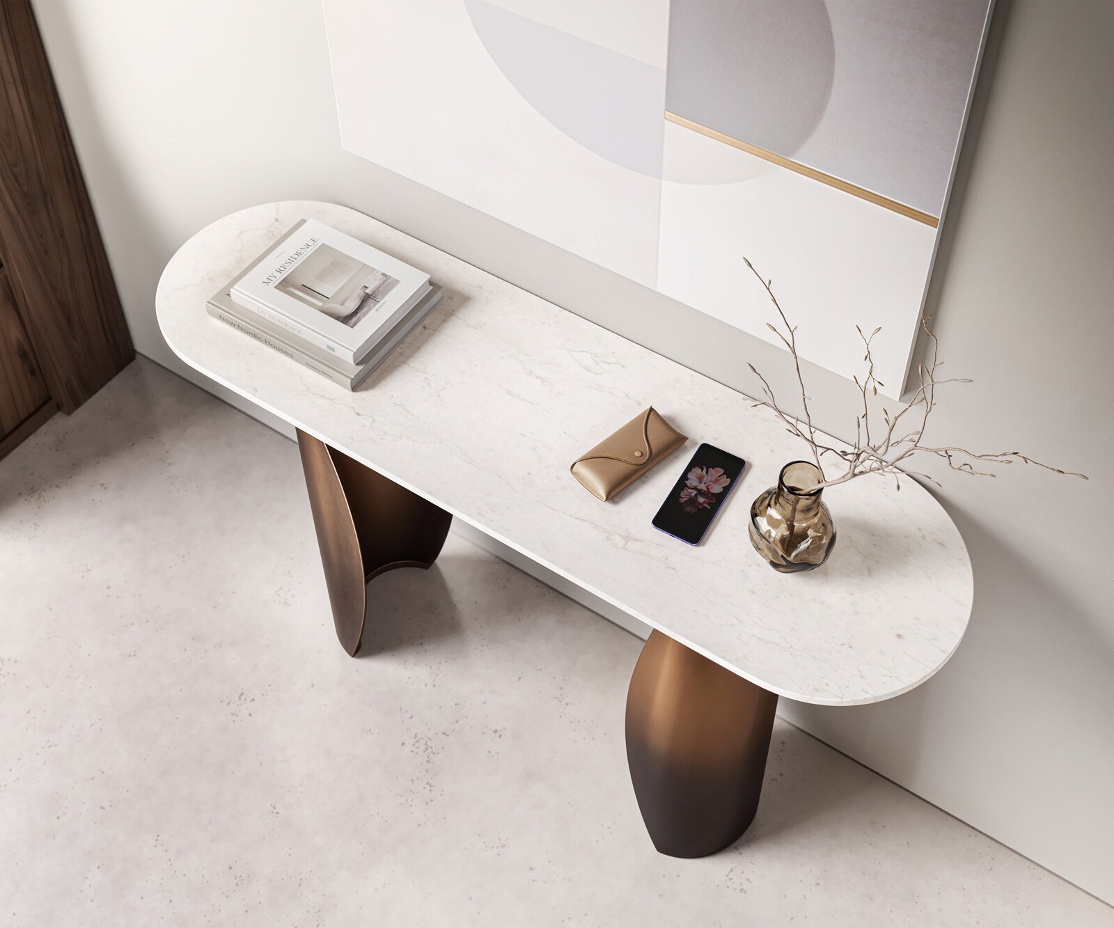 Table basse Solena 135x40 cm marbre 3